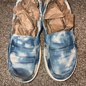 Blue Tie-Dye Slip-On Women’s Hey Dude size 7